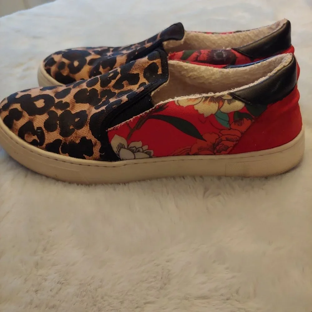 Steven by Steve Madden Addis contrasting pattern leopard / floral shoe 7 - Picture 1 of 9